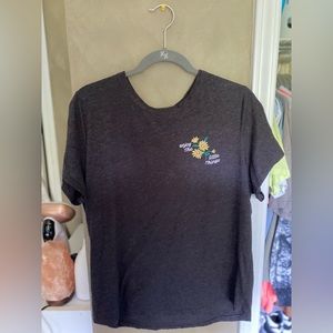 gray tee with cute saying and sunflower design